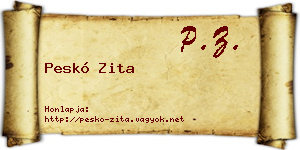 Peskó Zita névjegykártya